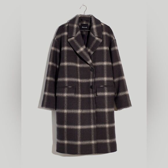Madewell Jackets & Blazers - MADEWELL windowpane Hayden plaid trench Coat. NWT. XS